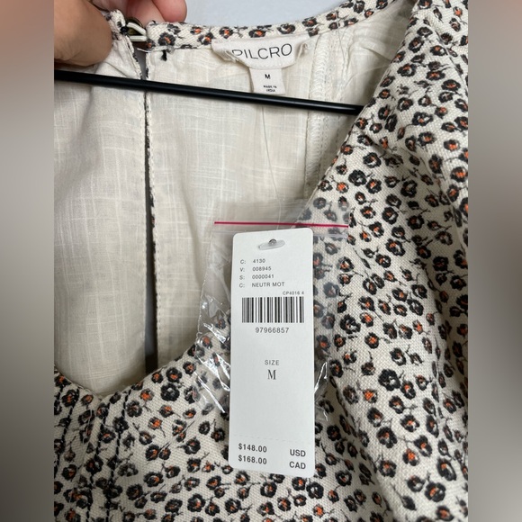 NWT Pilcro By Anthro V-Neck Ruffle Denim Mini Dress - Picture 10 of 12